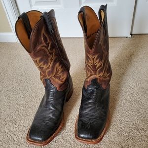 Justin Square Toe Western Cowboy Boots Mens Size 9 EE